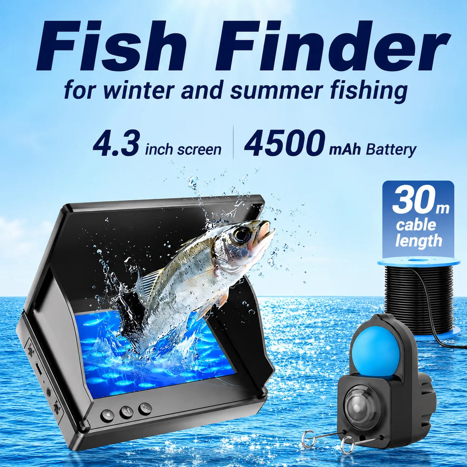IP68 Waterproof Underwater Fishing Camera 4.3 LCD 1080P Night Vision Fishfinder