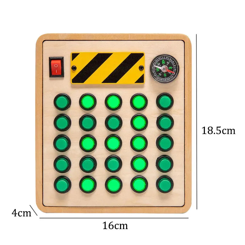 Montessori Busy Board Wood LED Light Switch &ndash; Travel Ready J