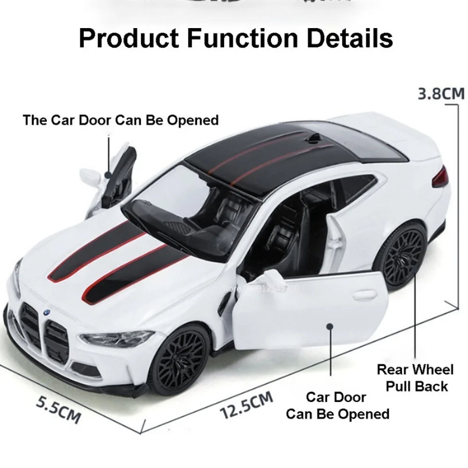 1/36 Diecast Car Model Alloy Body for BMW M4 CSL Collectible