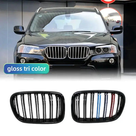 For BMW X3 F25 2010 2011 2012 2013 Front Kidney Grilles Matte Gloss Black Replacement Racing Bumper Body kit by InterCyprus Trading Ltd
