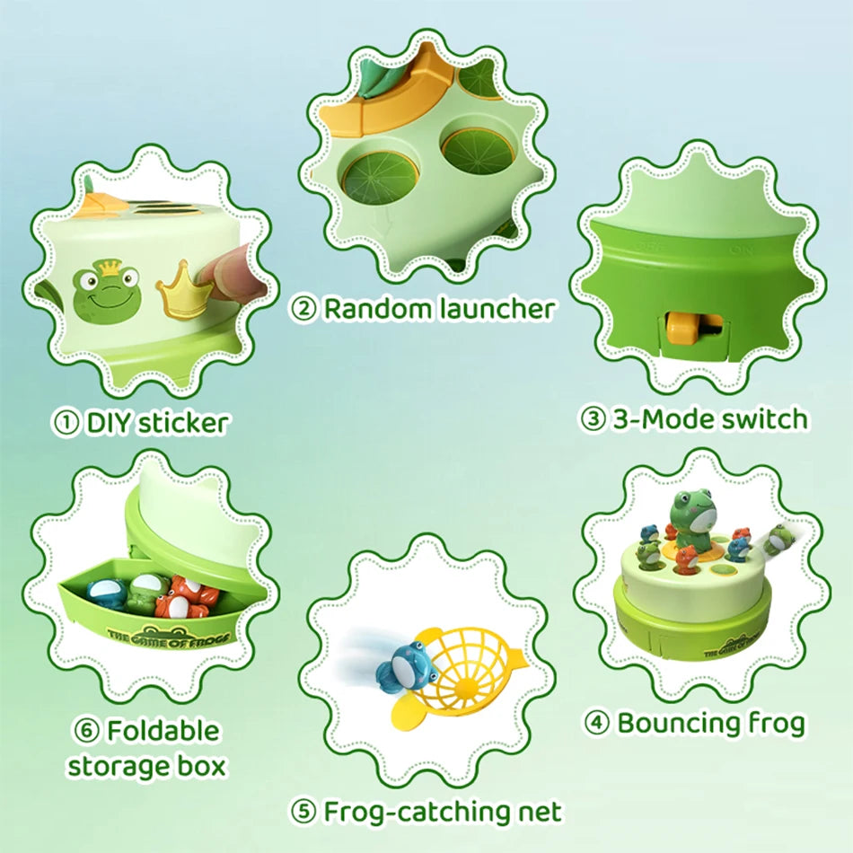 Cartoon Rotating Frog Catcher Toy &ndash; Fun Musical Launching Game
