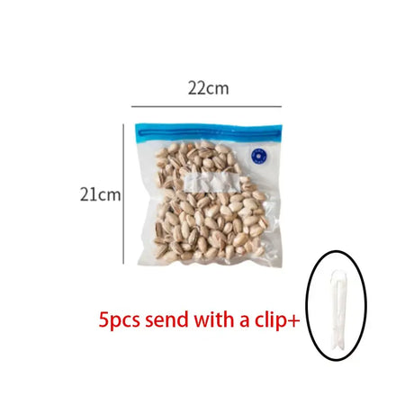 Reusable Vacuum Zipper Bags For Sealer Food Storage 5pc 10pc 5pcs 22 with 21 / CHINA