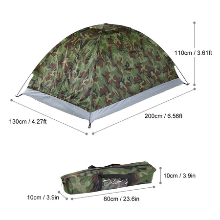 TOMSHOO 2-Person Portable Camouflage Camping Tent