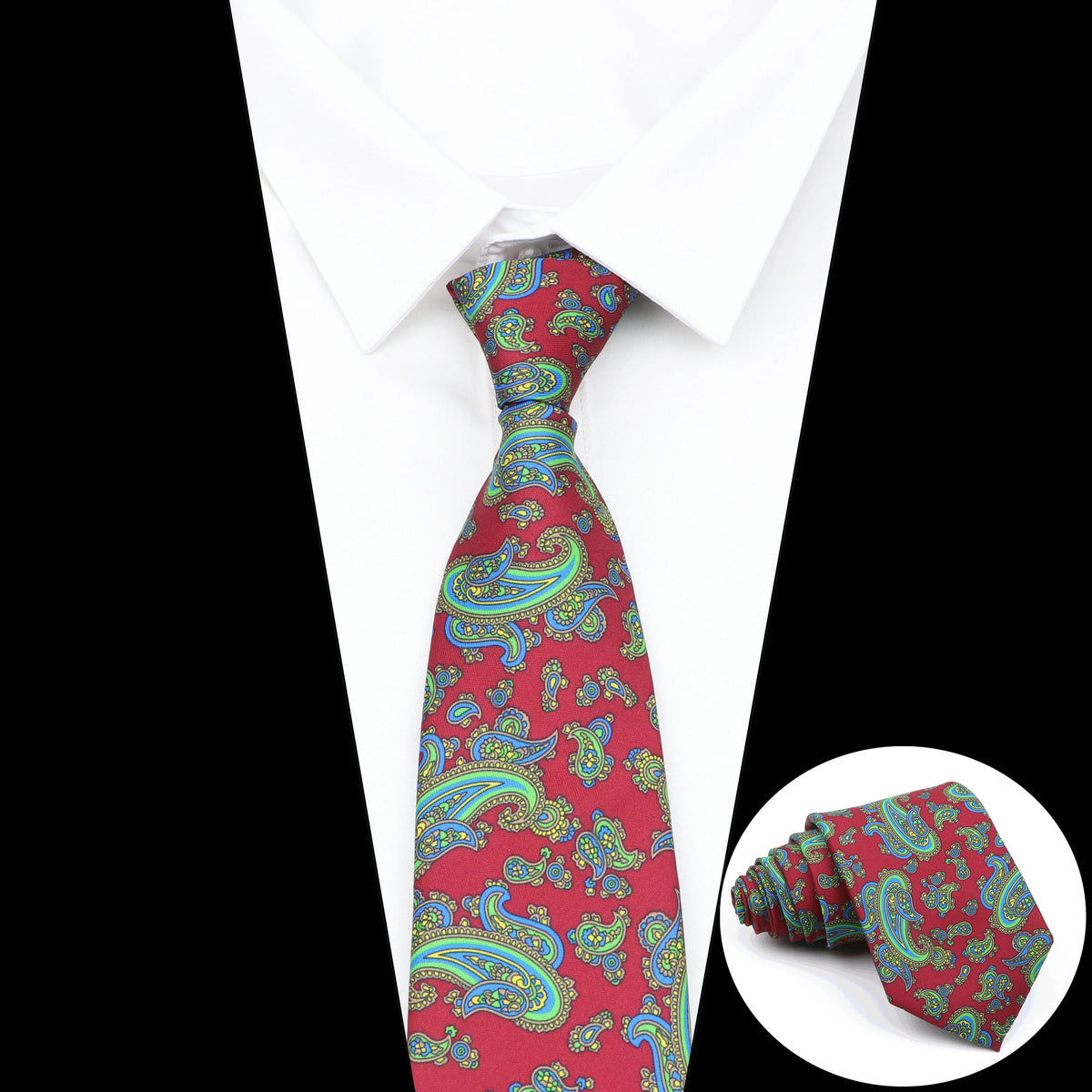 Super Soft Silk Floral Tie for Men in Red and Blue