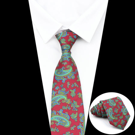 Super Soft Silk Floral Tie for Men in Red and Blue