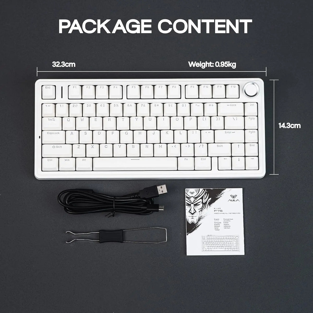 Aula F75 Wired Gaming Keyboard &ndash; RGB Backlight With Knob