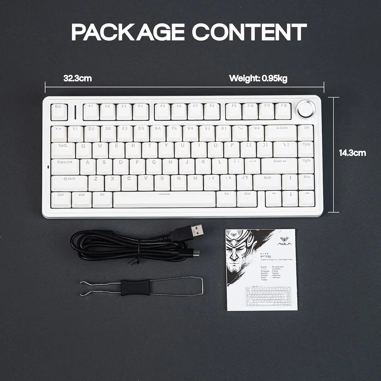 Aula F75 Wired Gaming Keyboard &ndash; RGB Backlight With Knob