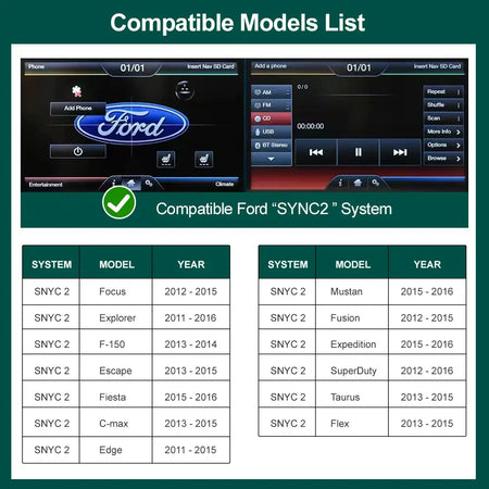 Wireless Carplay For Ford Sync2 2011-2016 Explorer Focus Fiesta C-max Edge F150 Fusion Taurus Support Android Auto BT Airplay by InterCyprus Trading Ltd