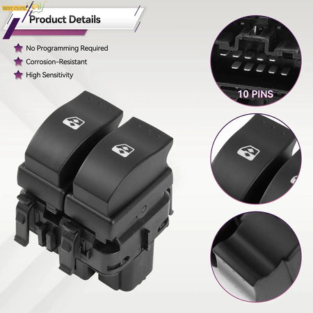 For Renault Clio II 2 1998-2015 8200060045 Car Electric Power Window Master Double Switch Lifter Control Button Front Left Fits by InterCyprus Trading Ltd