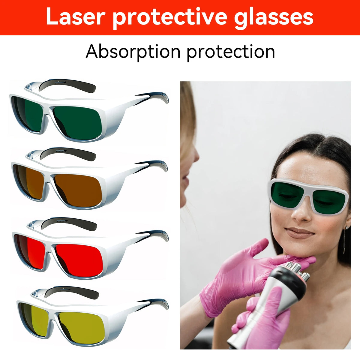 NoEnName_Null OD6 Laser Safety Glasses for 190-2000nm Protection