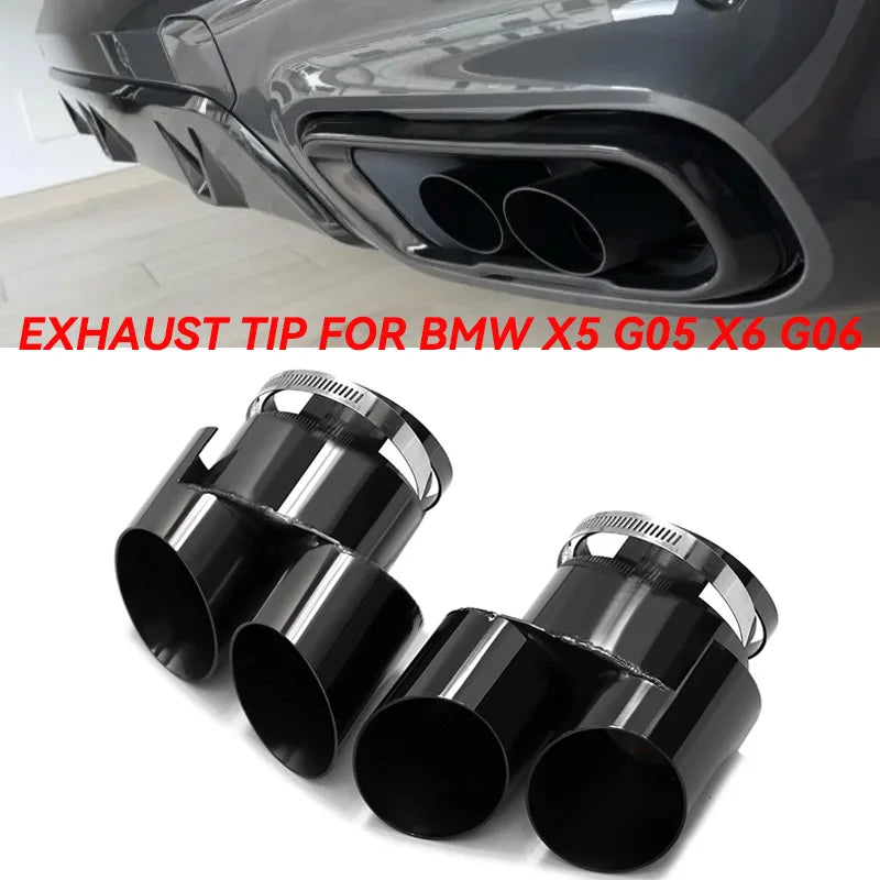 BMW G05 X5 X6 izplūdes caurule, nerūsējošā tērauda kvadrātveida izplūdes caurule, bez griešanas