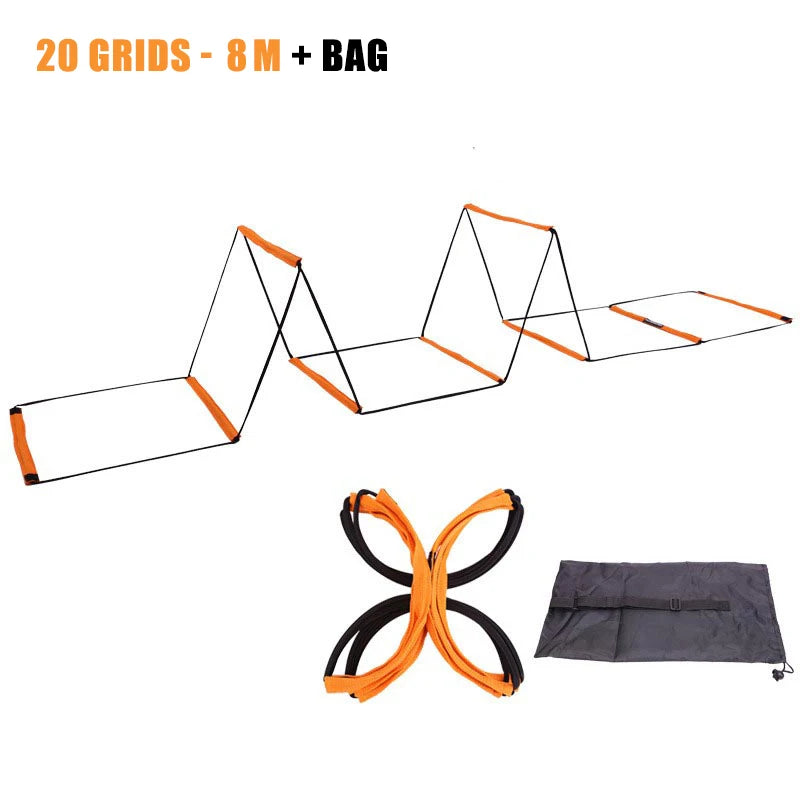 Dual-Purpose Agility Ladder for Speed and Coordination Training Orange-20