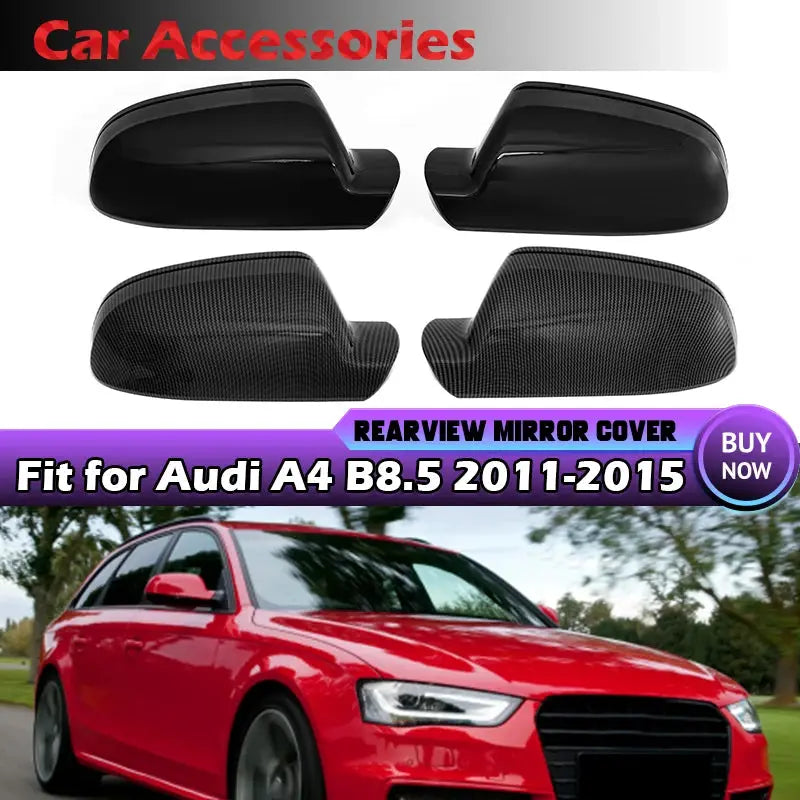Side Wing Mirror Covers With Gloss Black Finish For Audi A4 A5 B8.5 by InterCyprus Trading Ltd