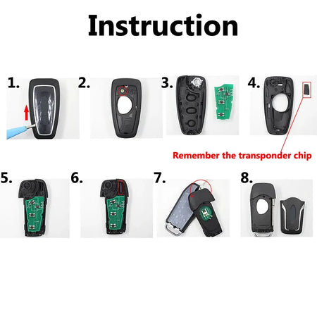 Modified Car Remote Key Case Cover For Ford Focus Fiesta Galaxy Mondeo Grand C-Max S-Max Transit Connect Tourneo Custom Ranger by InterCyprus Trading Ltd