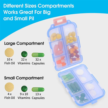 YQQGD Pill Organizer &ndash; Moisture Proof Portable Design