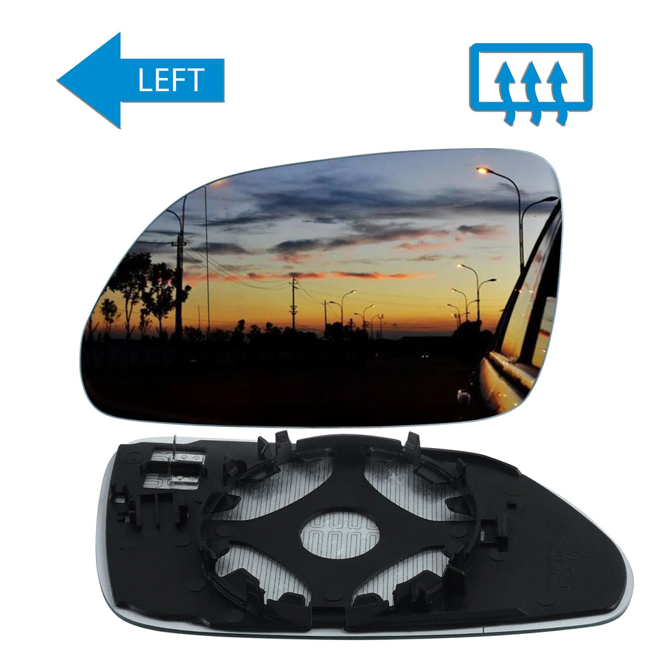 VW Polo MK4 Left Wing Mirror Glass Heated Convex, Direct Replacement