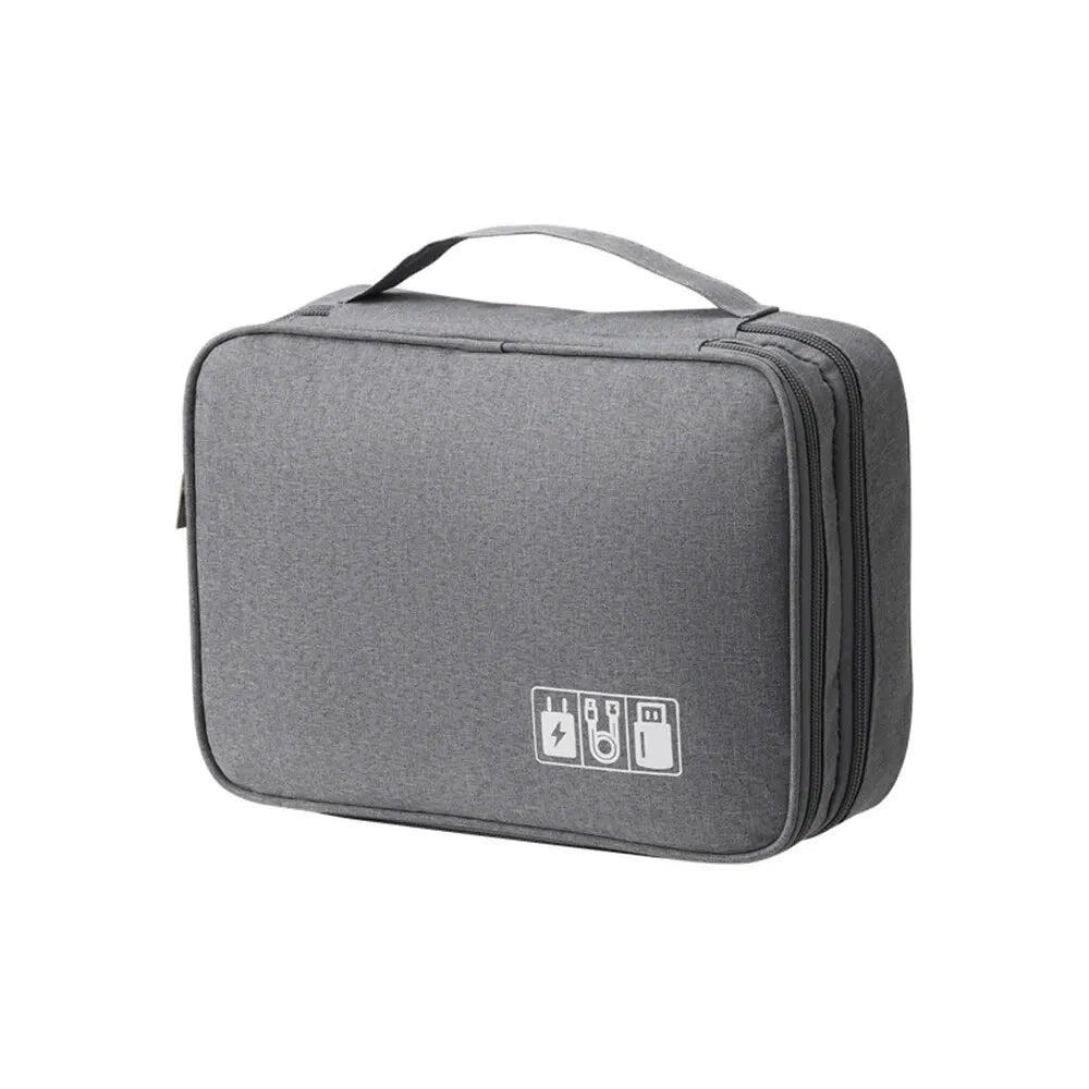 Multifunctional Digital Accessory Storage Bag for Electronics Grey