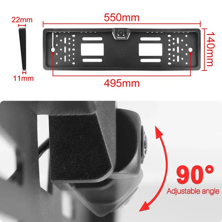 AHD 1080P Dynamic Trajectory Reverse Line European License Plate Frame Car Rear View Camera For Truck Bus SUV Camper Pickup by InterCyprus Trading Ltd