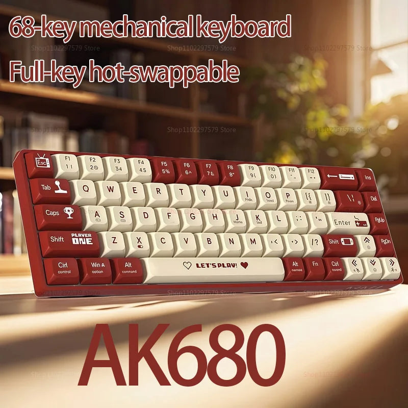 AK680 Mechanical Keyboard - 65 Percent Hot Swap Bluetooth
