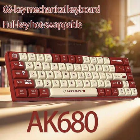 AK680 Mechanical Keyboard - 65 Percent Hot Swap Bluetooth