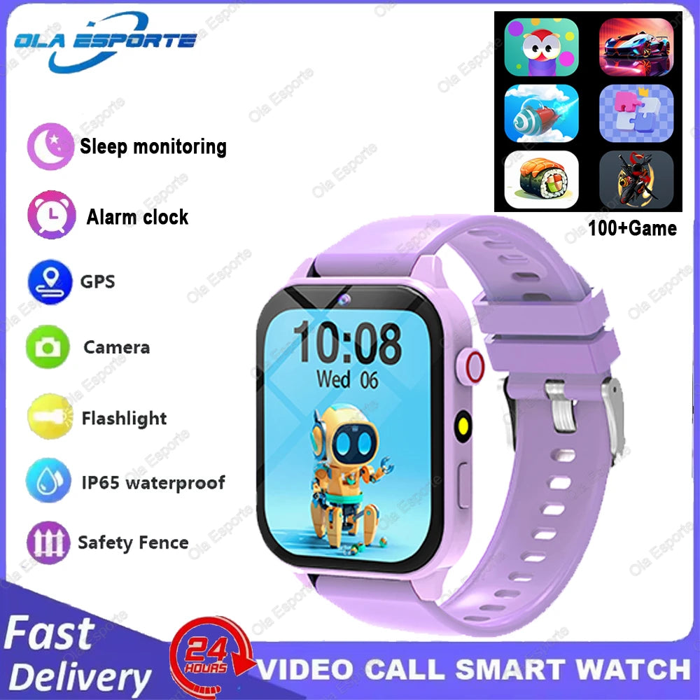 Ola Esporte Cate Kids Smartwatch 1.83 Inch &ndash; 18 Games Purple