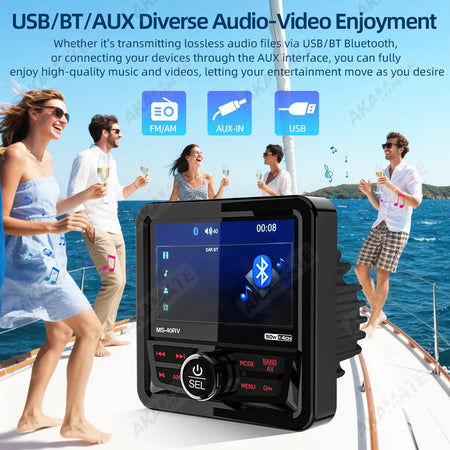 RV Radio Marine Stereo MP5 &ndash; Waterproof IPX5 Bluetooth