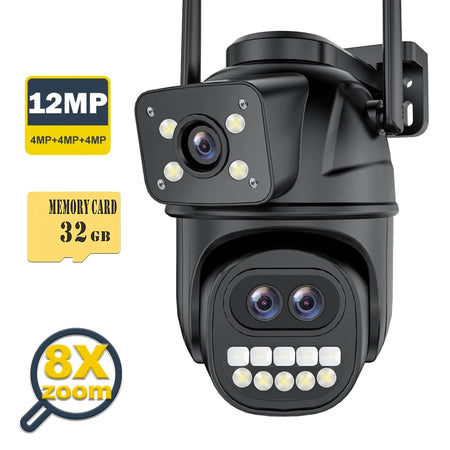 12MP 6K Outdoor WIFI PTZ Camera 6K 12MP Add 32G / US Plug