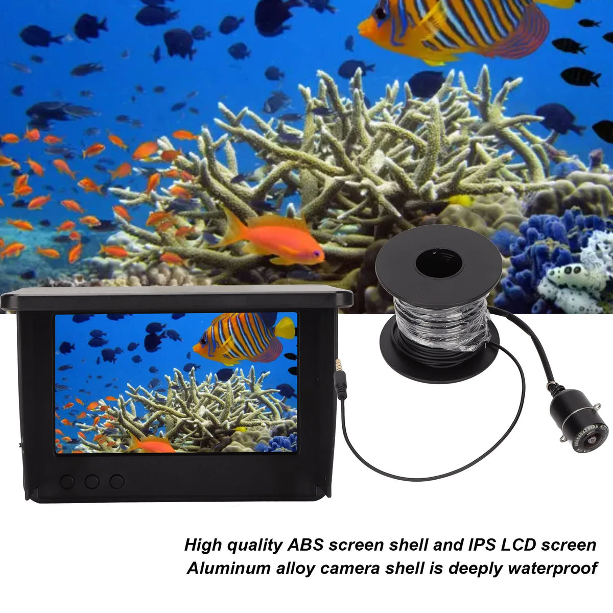 Underwater Fish Finder with 20m Cable &amp; 5.0in Display - IP67 Waterproof