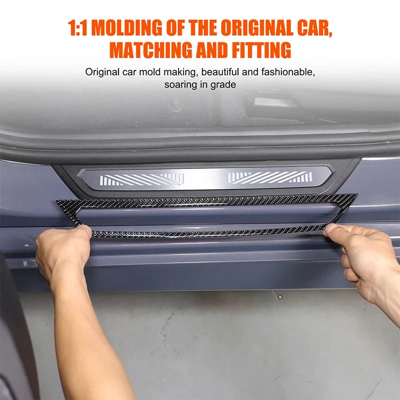 BMW 5 Serisi G60 2024 Yumuşak Karbon Fiber Kapı Eşiği Şeridi