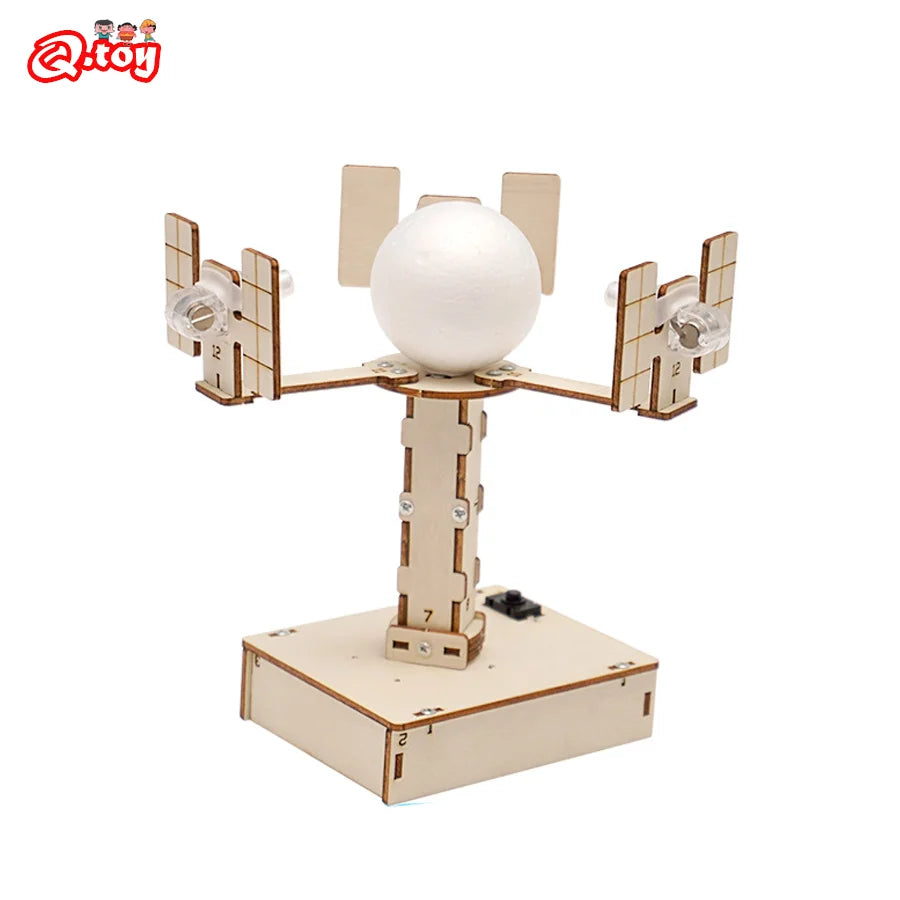 Kit Educativo de Madeira para Brinquedos STEM de Satélite Sincrónico DIY