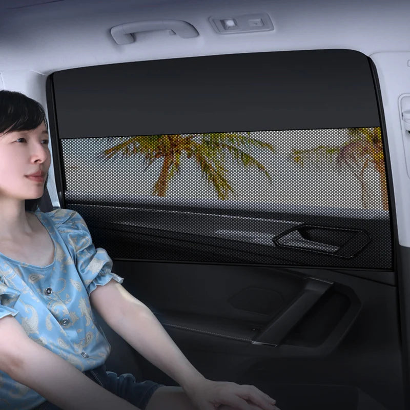 Magnetic Car Sunshade Curtains for UV Protection and Privacy
