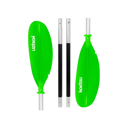 Adjustable Aluminium Kayak Paddle, 4-Piece, Efficient Blade Design Green