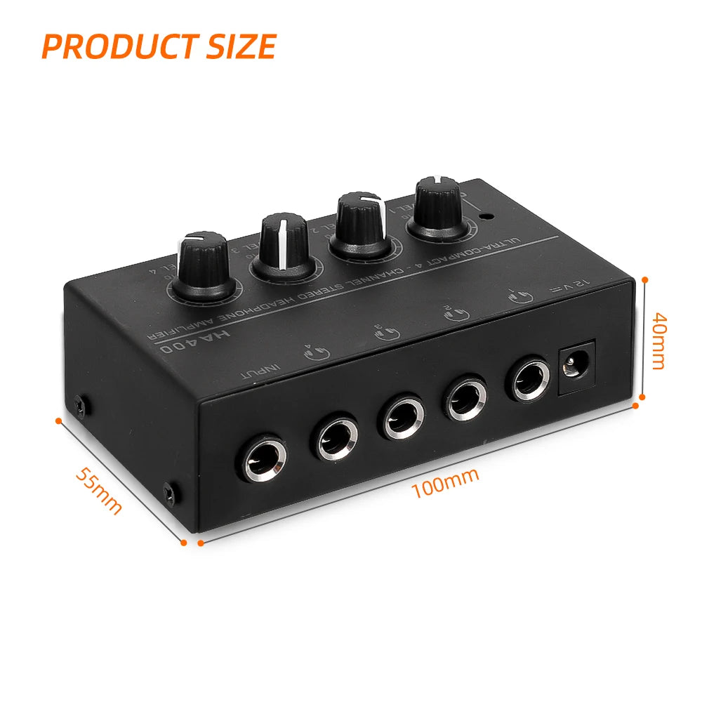 Mini Headphone Amplifier &ndash; Ultra Compact 4 Channel Home Amp