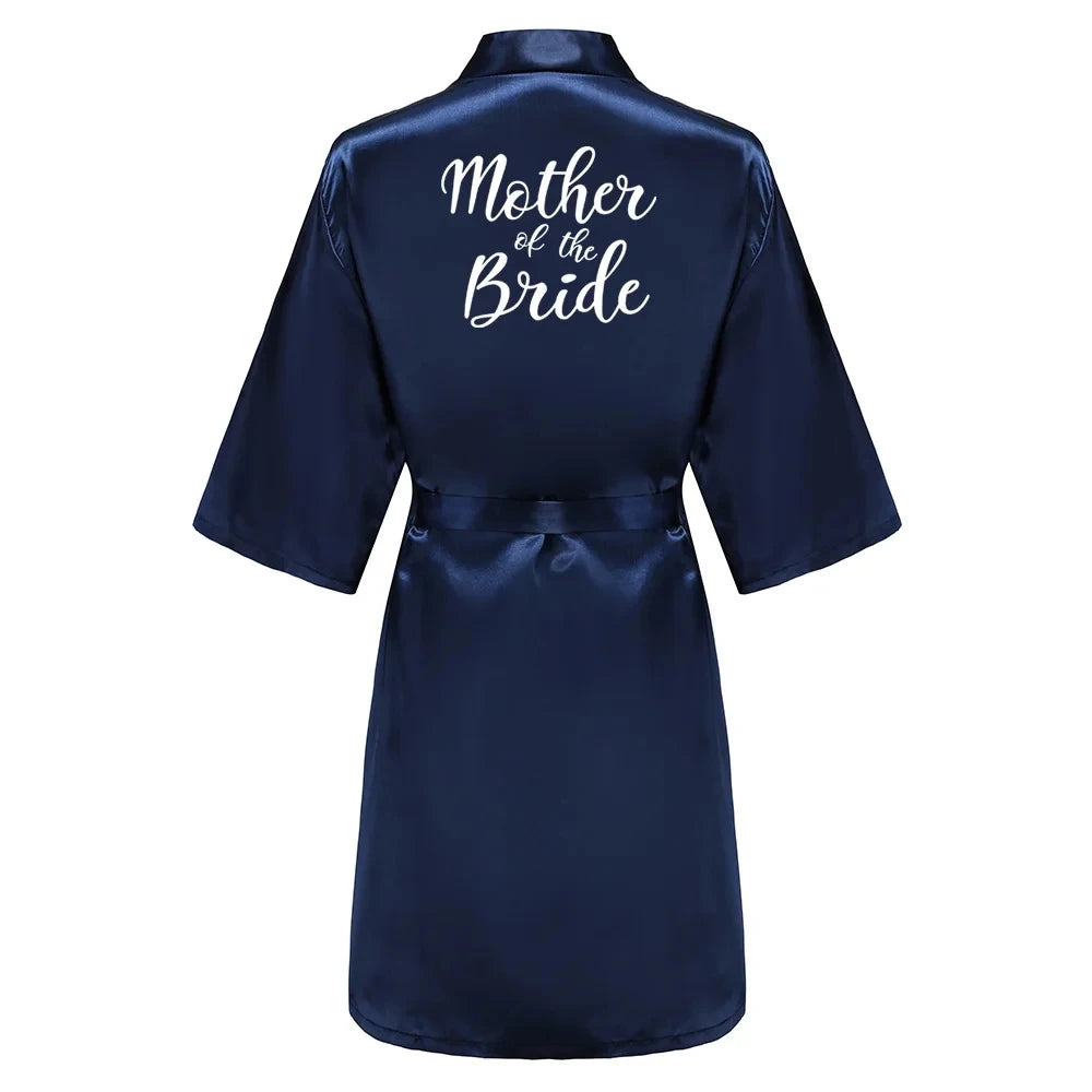 Elegant Navy Blue Satin Silk Robe for Women - Perfect for Weddings &amp; Special Occasions
