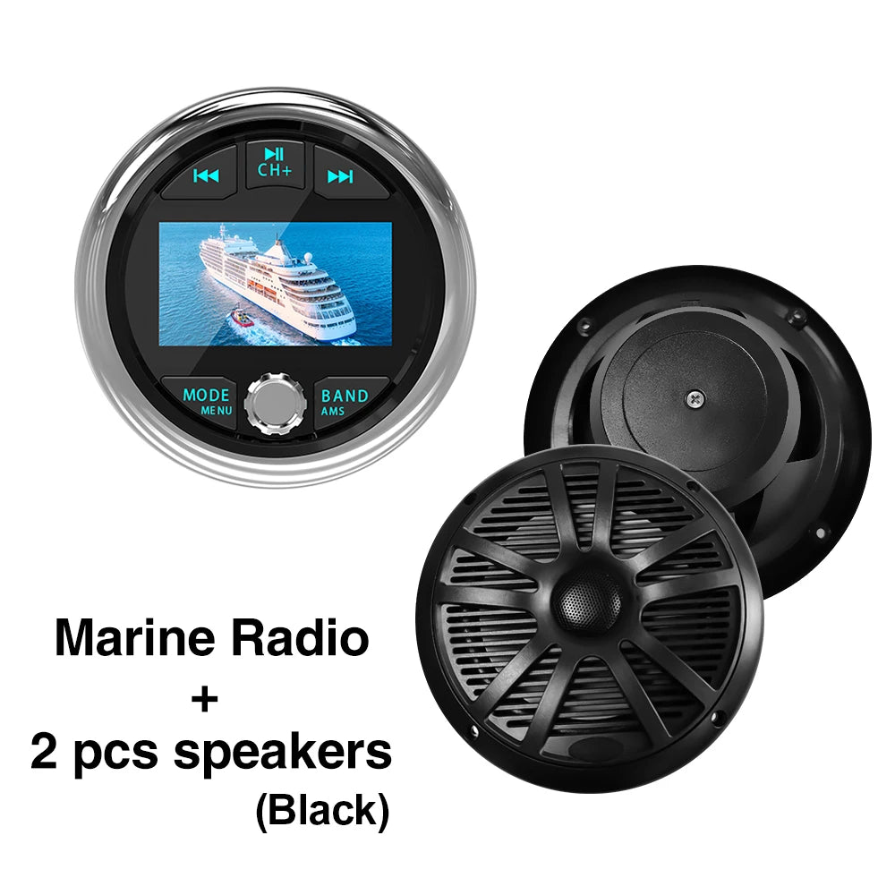 MS-50RV-1 Motor MP5 Radio Stereo &ndash; Bluetooth IPX5 Marine Radio Black