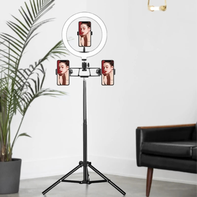 LEAFILLIGHT 26/33cm LED Selfie Ring Light with Tripod and Bluetooth Remote