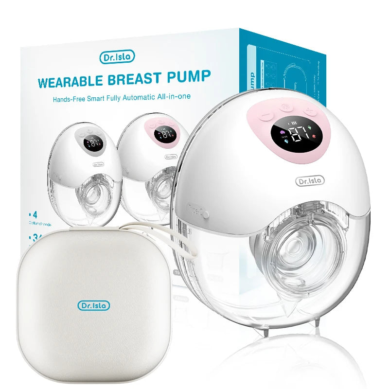 Dr.isla Wearable Electric Breast Pump - Hands-Free with 4 Modes &amp; 36 Suction Levels 1PCS Pink