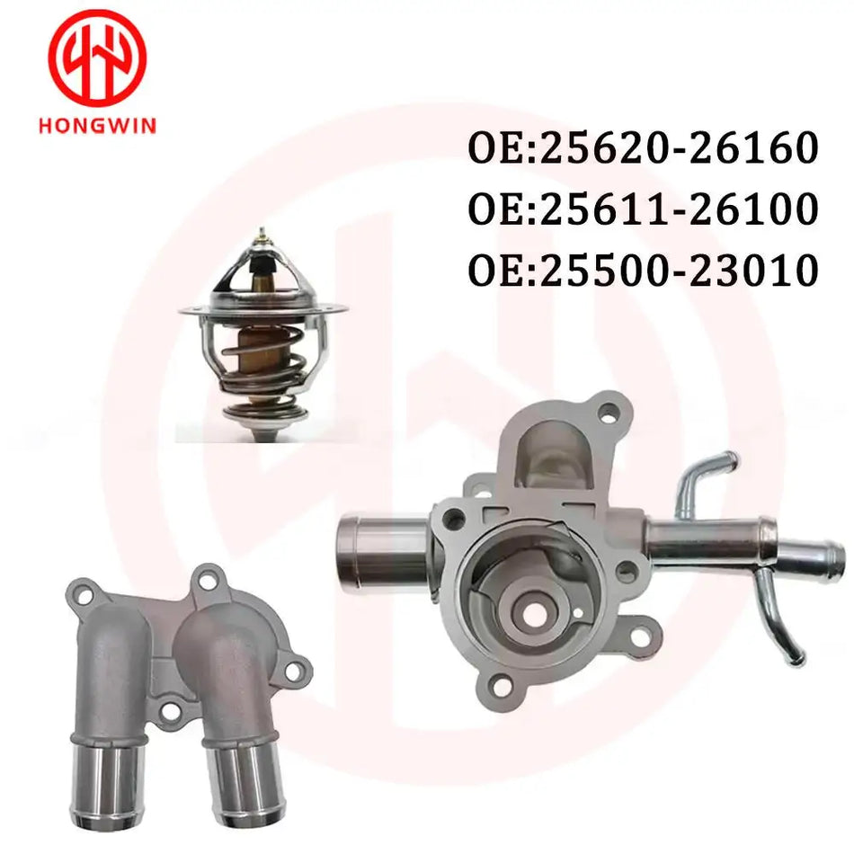 Boîtier de thermostat d'eau entrée-sortie pour Hyundai Getz, Kia Rio 1.6L