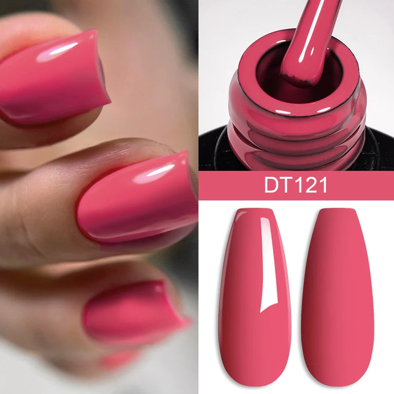 MEET ACROSS 7ml Wine Red Gel Nail Polish - Long-Lasting, French Style, Perfect for DIY Nail Art Q49667-21
