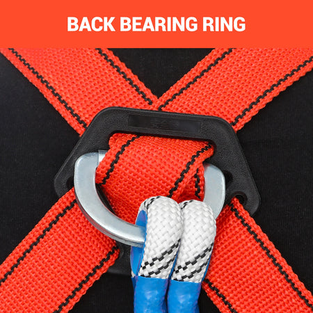 High Altitude Five-Point Safety Harness with Carabiner for Outdoor Climbing and Construction
