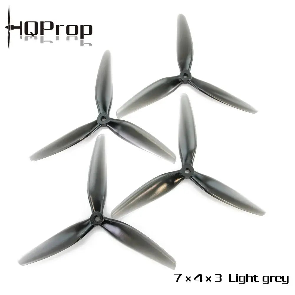 4PCS HQProp 7X4X3 7040 7inch 3 Blade/Tri-Blade Propeller Light Grey (2CW+2CCW) Poly Carbonate for FPV RC Drone by InterCyprus Trading Ltd