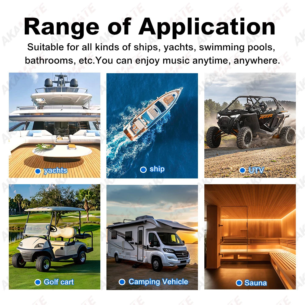 AKAMATE MS-10RV &ndash; Waterproof Bluetooth Marine MP3 Radio