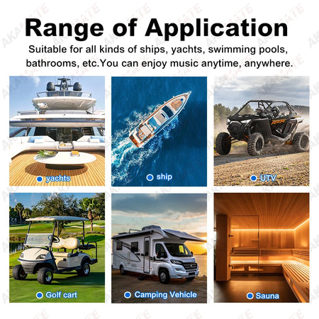 AKAMATE MS-10RV &ndash; Waterproof Bluetooth Marine MP3 Radio