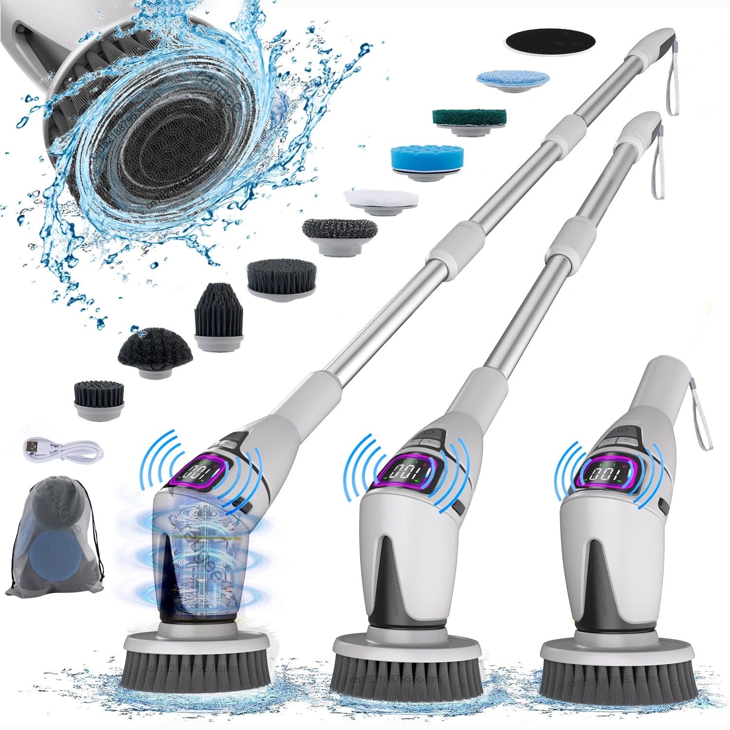 Electric Bathroom Cleaning Brush 10-In-1 &ndash; Cordless