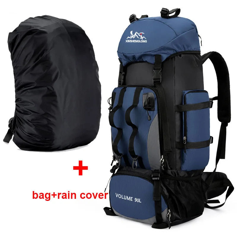 Hiking Trekking Bag &ndash; Waterproof 90L Capacity For Outdoors DBU  ad cover