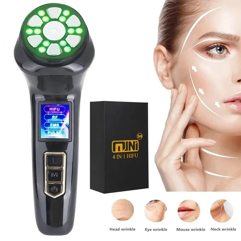 Newest 4in1 Mini HIFU Machine 3rd Gen &ndash; EMS Facial Massager