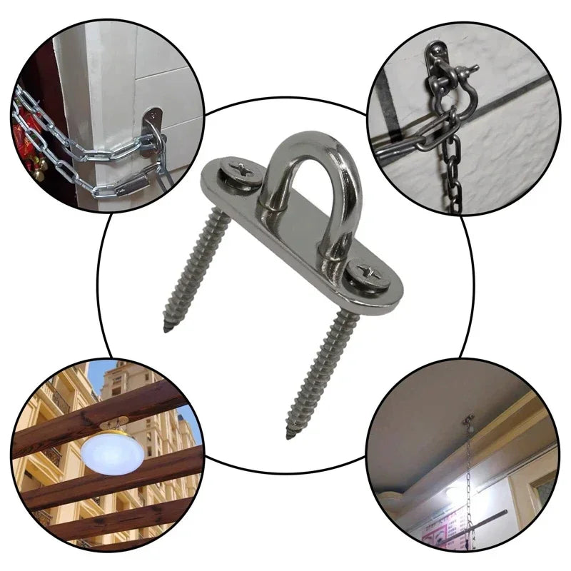 304 Marine Grade Stainless Steel Oval Eye Deck Buckle Fastening Set