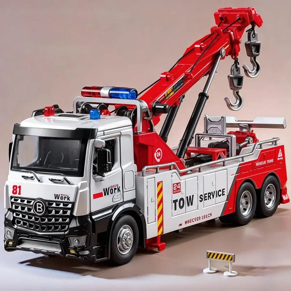 Mașină de jucărie din metal la scară 1:18, cu caroserie din aliaj, funcție de depășire a obstacolelor, sunet și lumini.