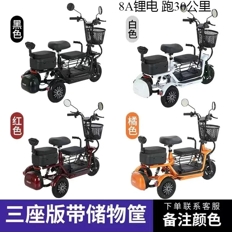 Electric Tricycle Family Carrier &ndash; 48V Lithium Battery 8A