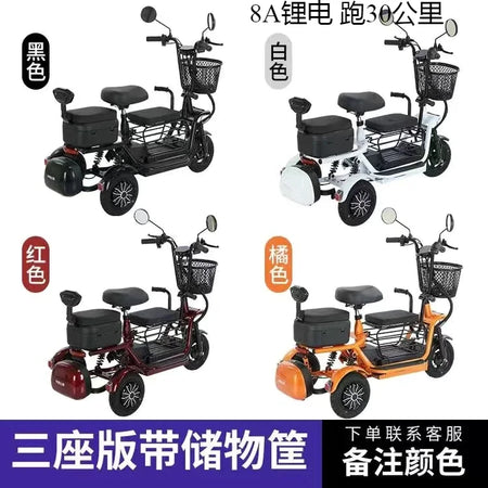 Electric Tricycle Family Carrier &ndash; 48V Lithium Battery 8A